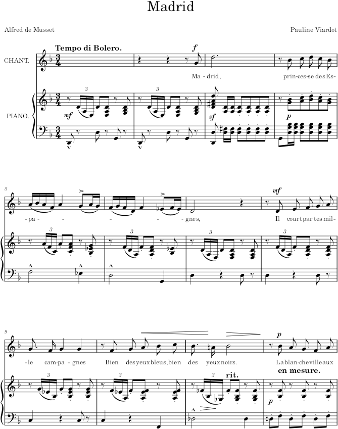 Madrid, VWV 1136 (Mélodies) - Viardot — first page preview