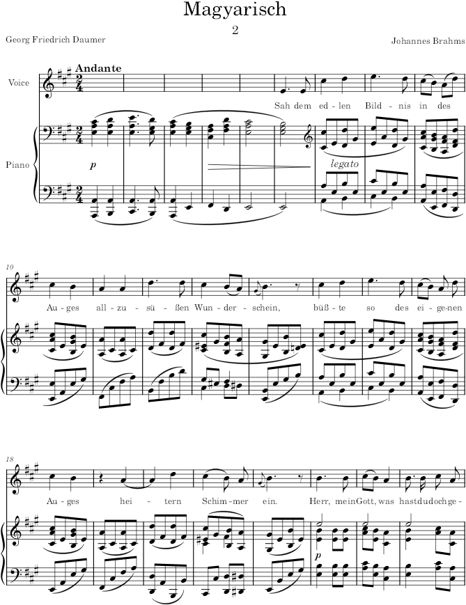 Magyarisch (4 Gesänge, Op.46) - Brahms — first page preview