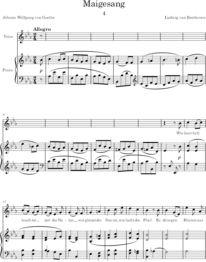 Mailied (8 Lieder, Op.52) - Beethoven — first page preview