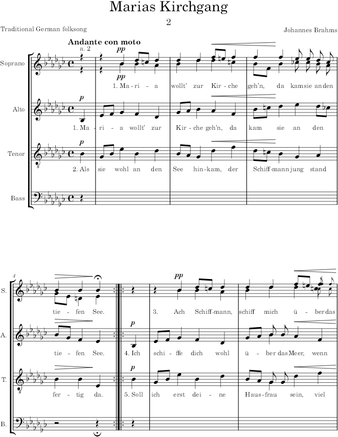 Marienlieder, Op.22 - Brahms — first page preview