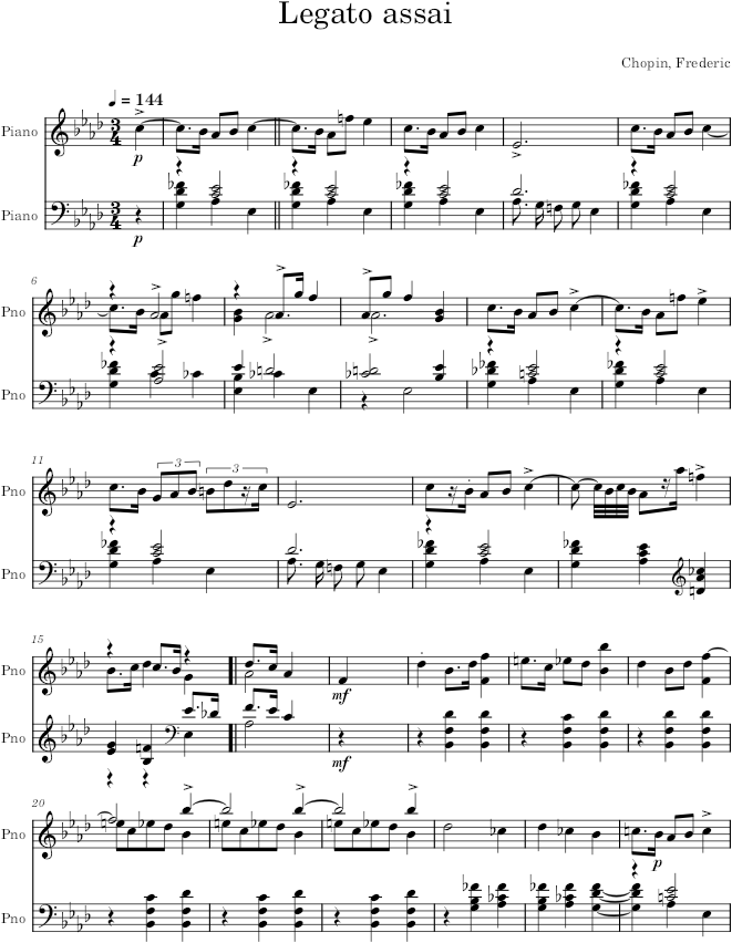 Mazurka in A-flat Major, Op. 17, No. 3 - Chopin — first page preview