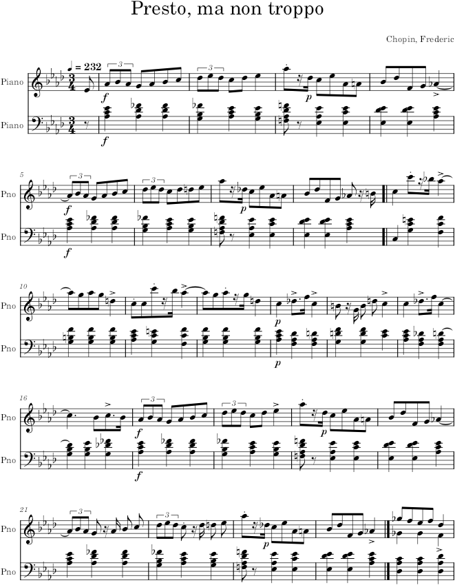 Mazurka in A-flat Major, Op. 7, No. 4 - Chopin — first page preview