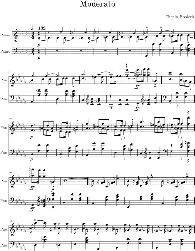 Mazurka in B-flat Minor, Op. 24, No. 4 - Chopin — first page preview