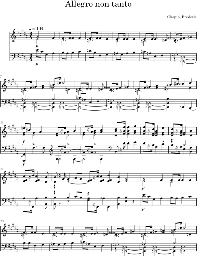 Mazurka in B Major, Op. 56, No. 1 - Chopin — first page preview