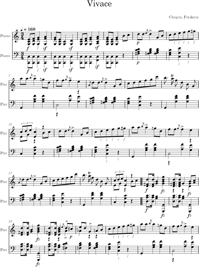Mazurka in C Major, Op. 68, No. 1 - Chopin — first page preview