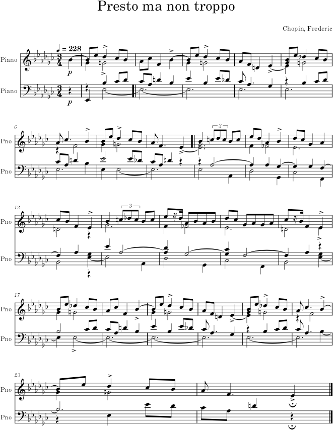 Mazurka in E-flat Minor, Op. 6, No. 4 - Chopin — first page preview
