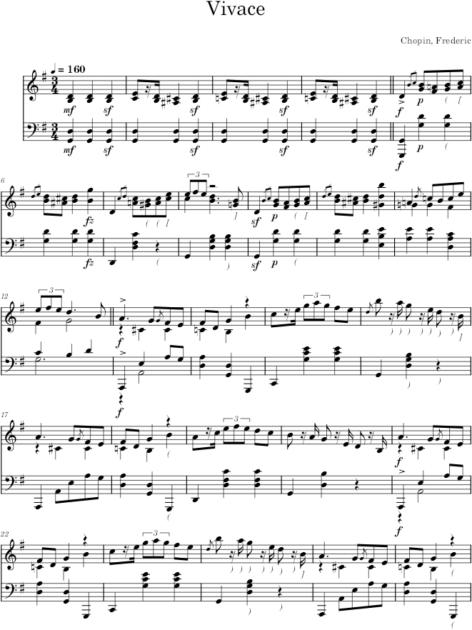 Mazurka in G Major, Op. 67, No. 1 - Chopin — first page preview