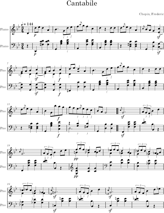 Mazurka in G Minor, Op. 67, No. 2 - Chopin — first page preview