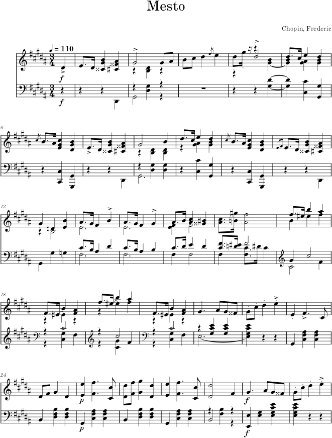 Mazurka in G-sharp Minor, Op. 33, No. 1 - Chopin — first page preview