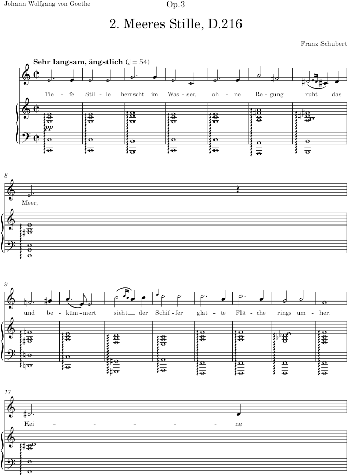Meeres Stille, D.215a (Op.3) - Schubert — first page preview