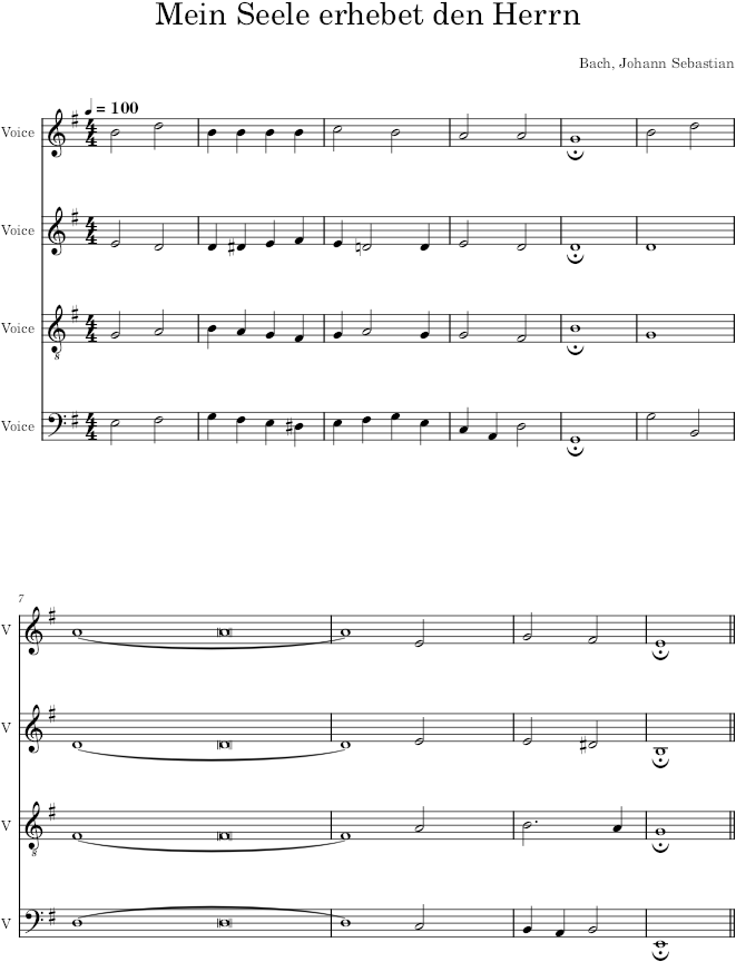Mein Seele erhebet den Herrn, BWV 324 - Bach — first page preview