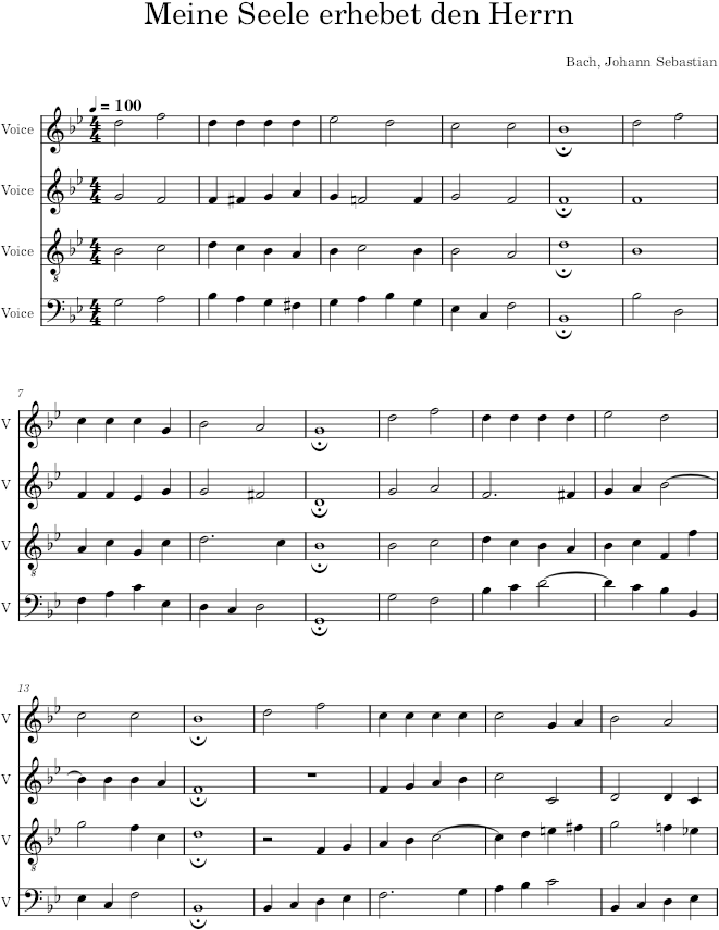 Meine Seele erhebet den Herrn, BWV 10/7 - Bach — first page preview