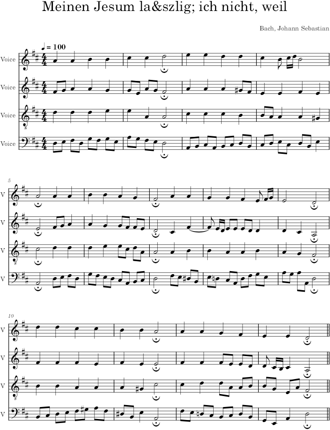 Meinen Jesum laß ich nicht, weil, BWV 154/8 - Bach — first page preview