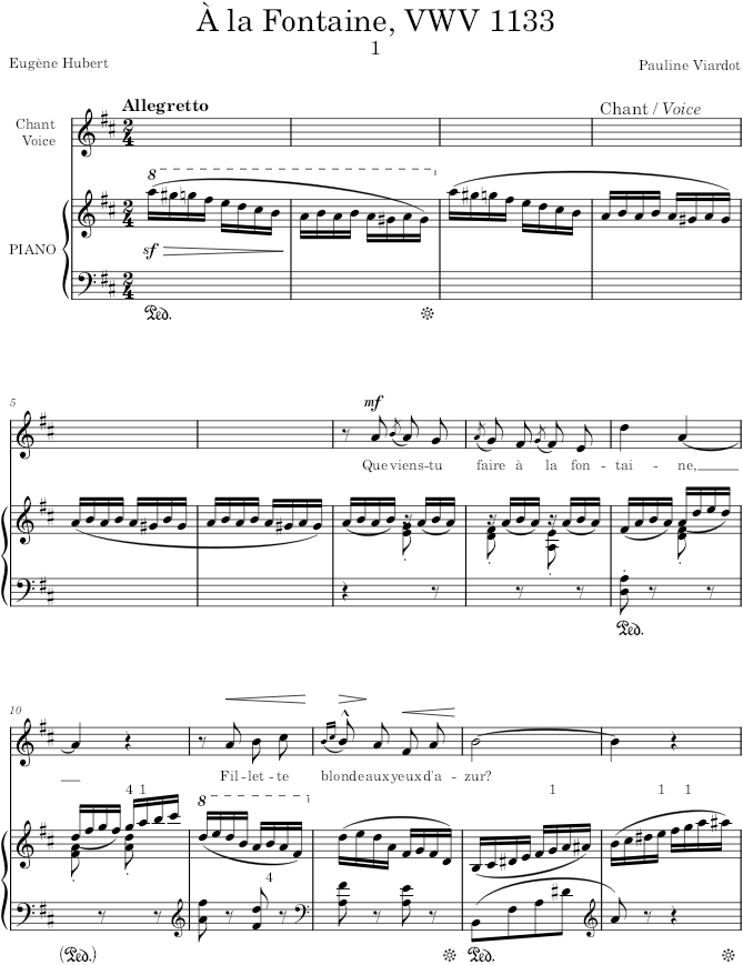 Mélodies, VWV 1133-1137/1176 (Mélodies) - Viardot — first page preview
