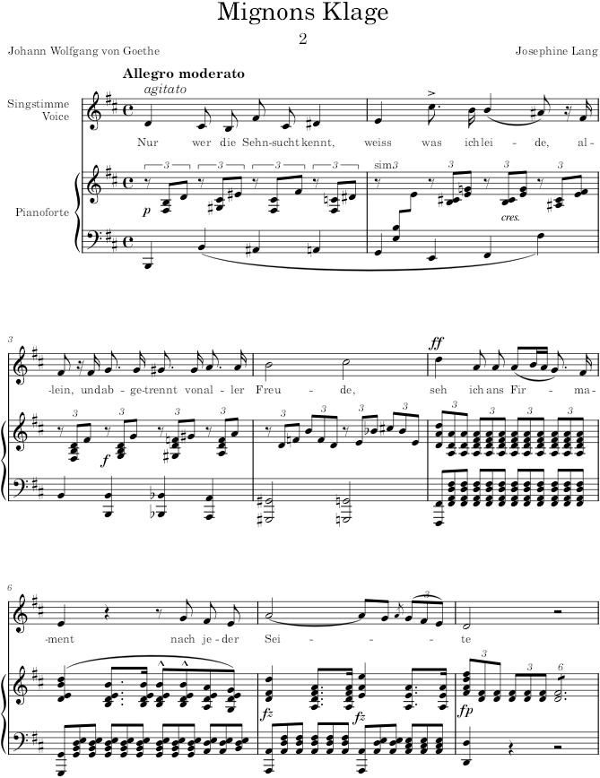 Mignons Klage (6 Lieder, Op.10) - Lang — first page preview