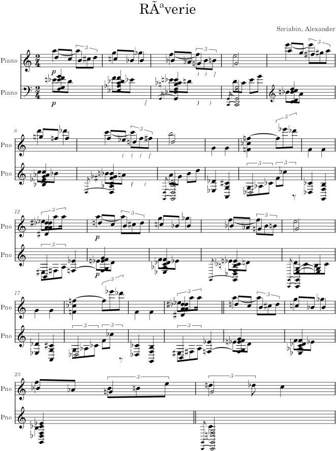 Miniature Op. 49, No. 3 - Scriabin — first page preview