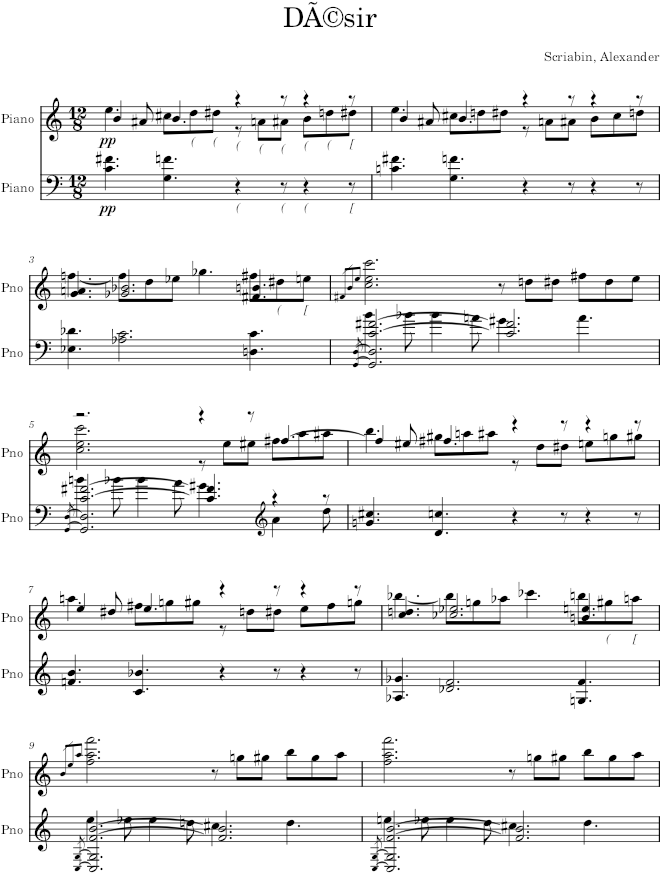 Miniature Op. 57, No. 1 - Scriabin — first page preview