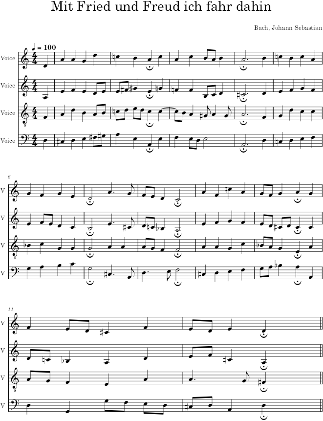 Mit Fried und Freud ich fahr dahin, BWV 83/5 - Bach — first page preview