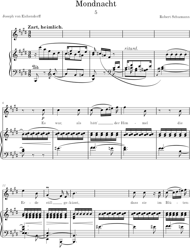 Mondnacht (Liederkreis, Op.39) - Schumann — first page preview