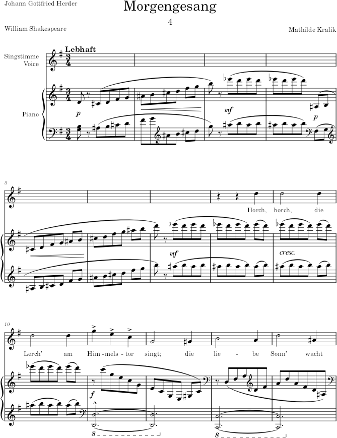 Morgengesang (Jugend-Lieder) - Kralik — first page preview
