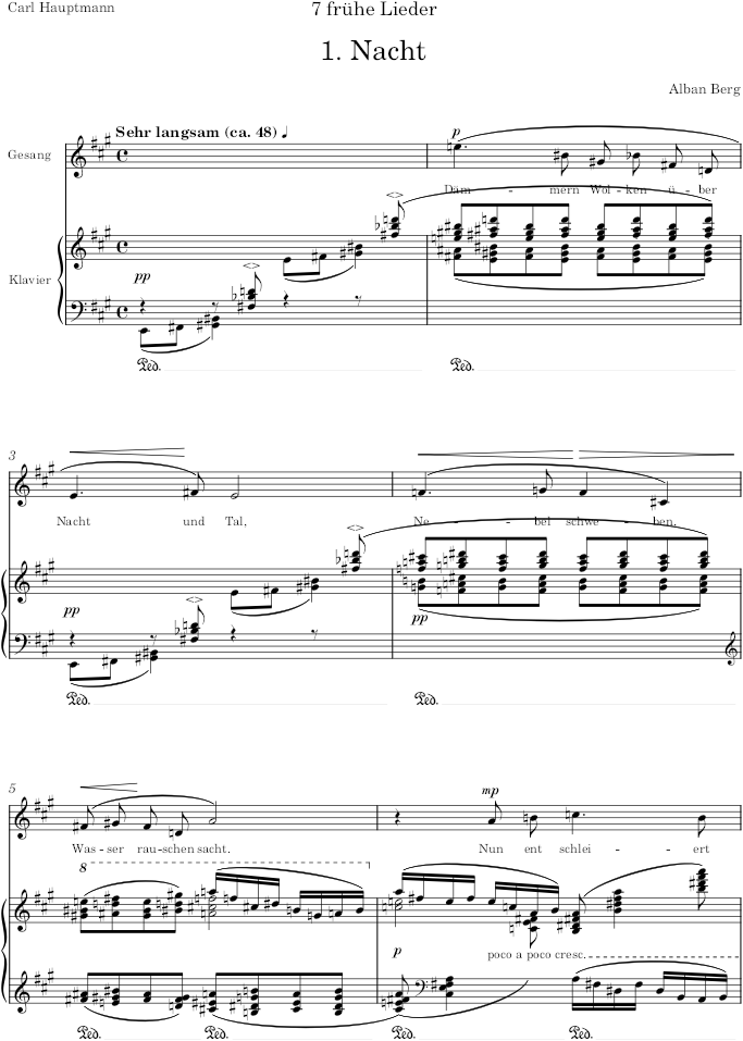 Nacht (frühe Lieder) - Berg — first page preview