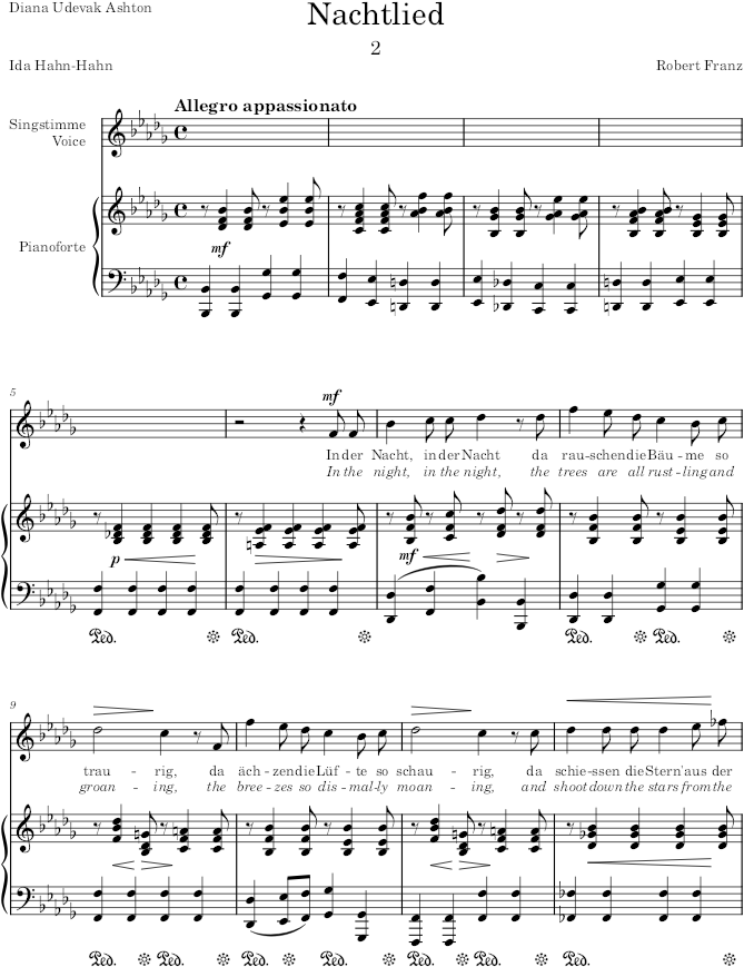 Nachtlied (12 Gesänge, Op.1) - Franz — first page preview