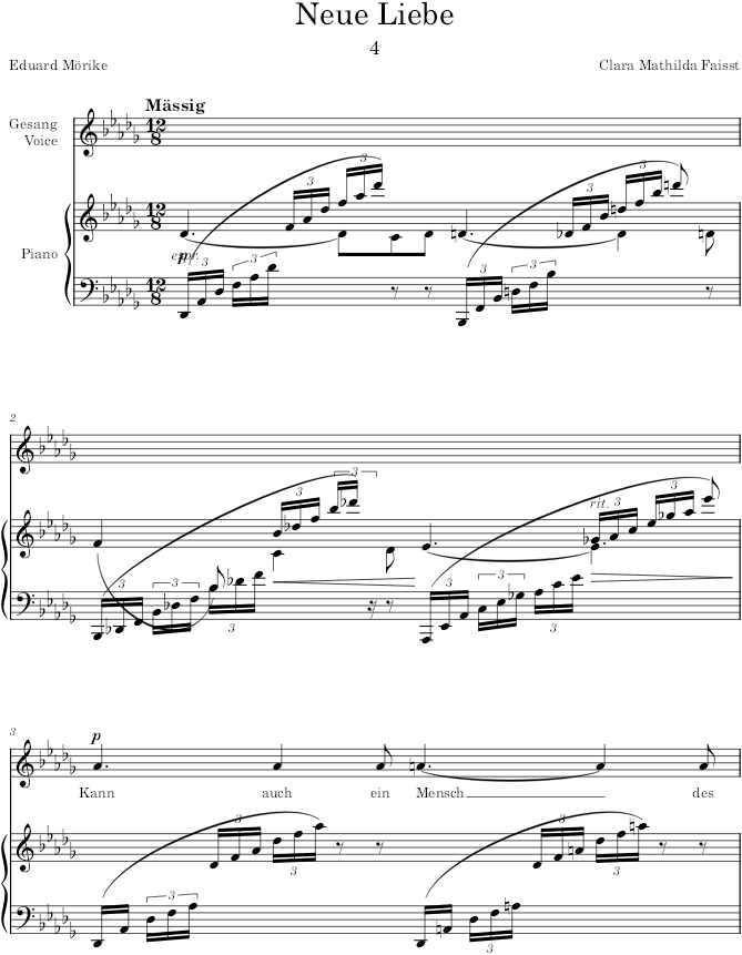 Neue Liebe (4 Lieder, Op.18) - Faisst — first page preview