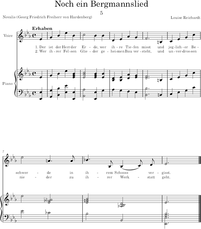 Noch ein Bergmannslied (6 Lieder von Novalis, Op.4) - Reichardt — first page preview