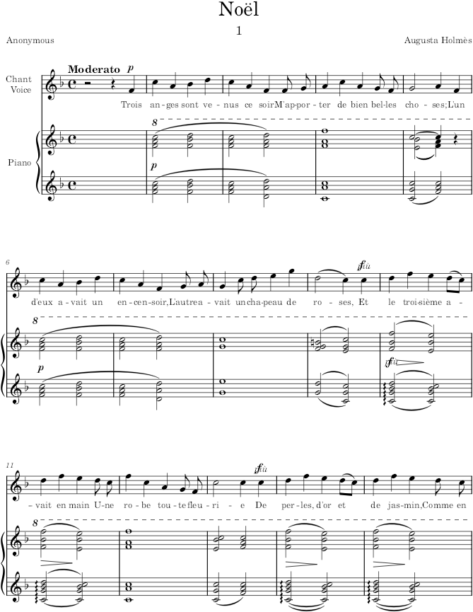Noël (Mélodies pour piano et chant) - Holmès — first page preview