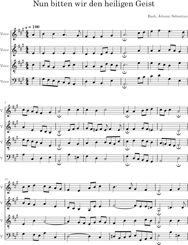 Nun bitten wir den heiligen Geist, BWV 169/7 - Bach — first page preview