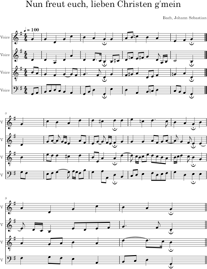 Nun freut euch, lieben Christen g'mein, BWV 388 - Bach — first page preview