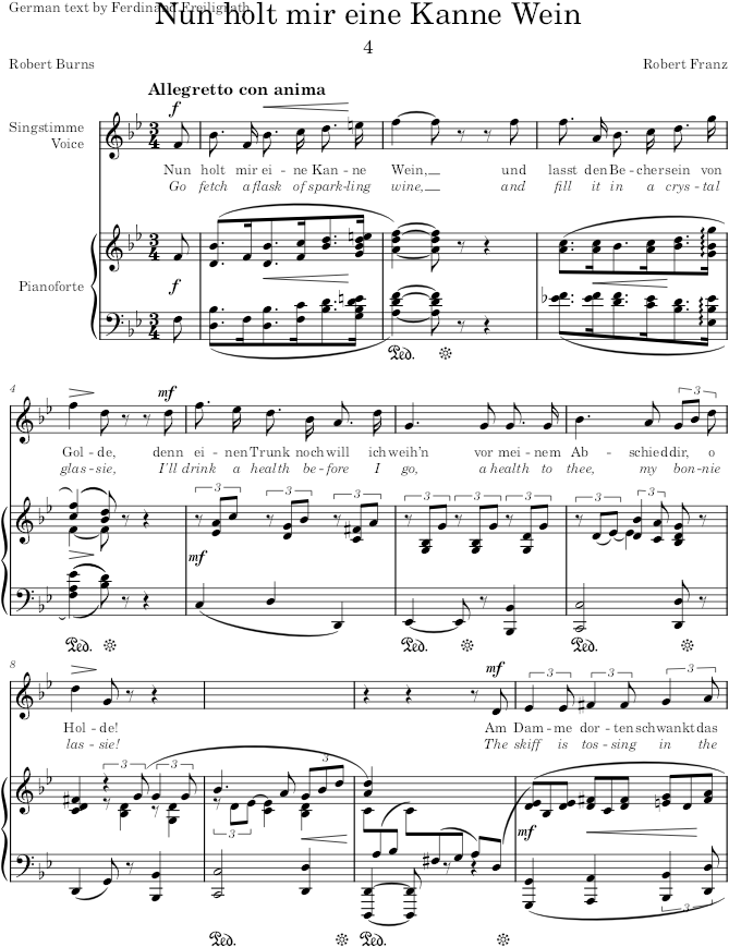 Nun holt mir eine Kanne Wein (12 Gesänge, Op.1) - Franz — first page preview