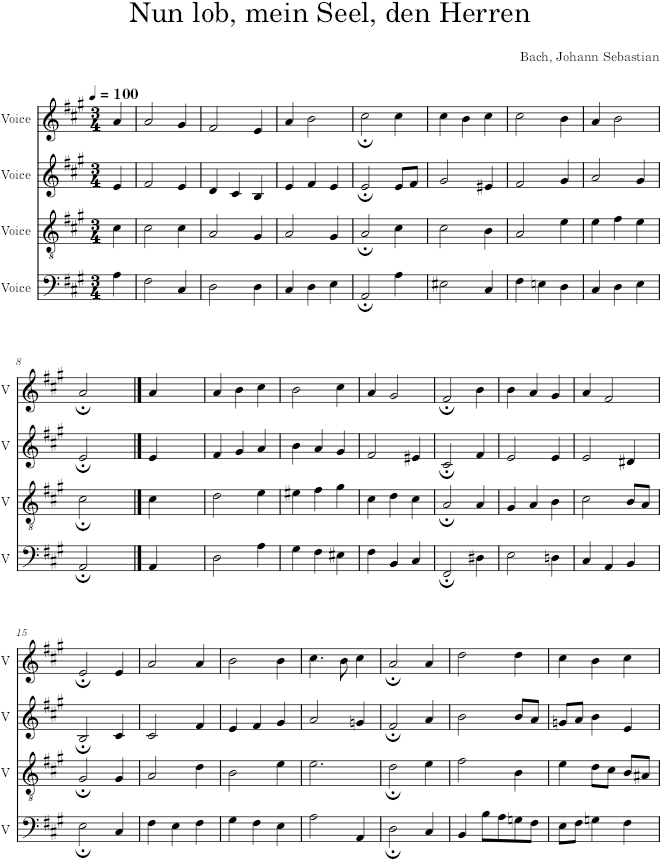 Nun lob, mein Seel, den Herren, BWV 17/7 - Bach — first page preview