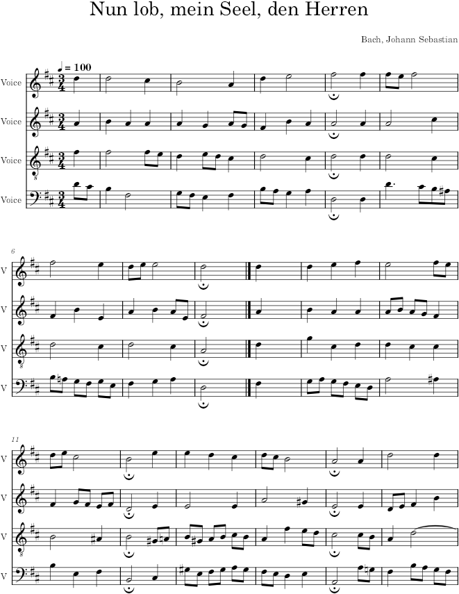 Nun lob, mein Seel, den Herren, BWV 29/8 - Bach — first page preview