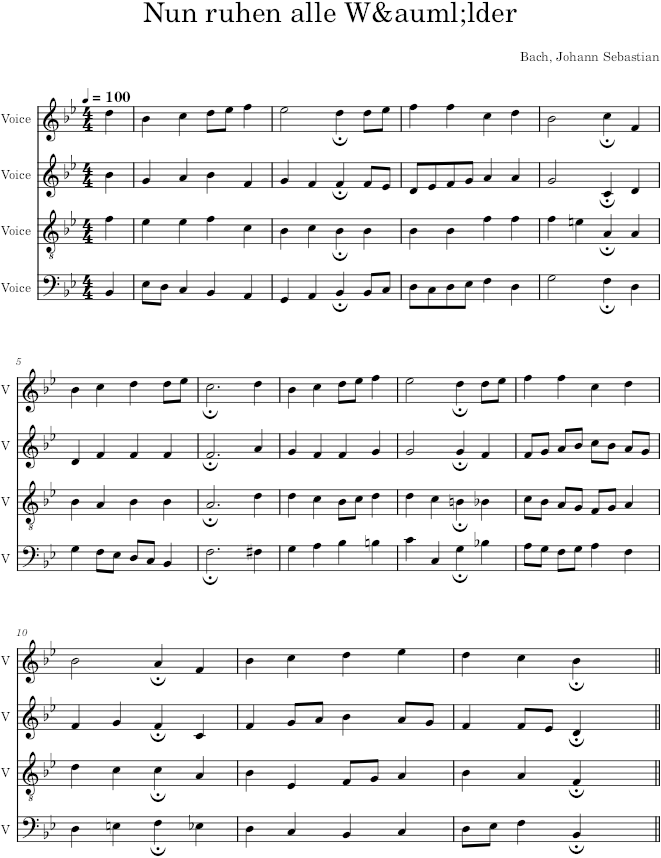 Nun ruhen alle Wälder, BWV 13/6 - Bach — first page preview