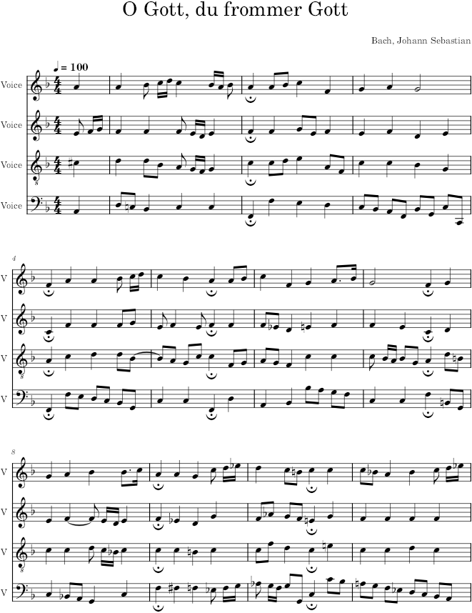 O Gott, du frommer Gott, BWV 24/6 - Bach — first page preview