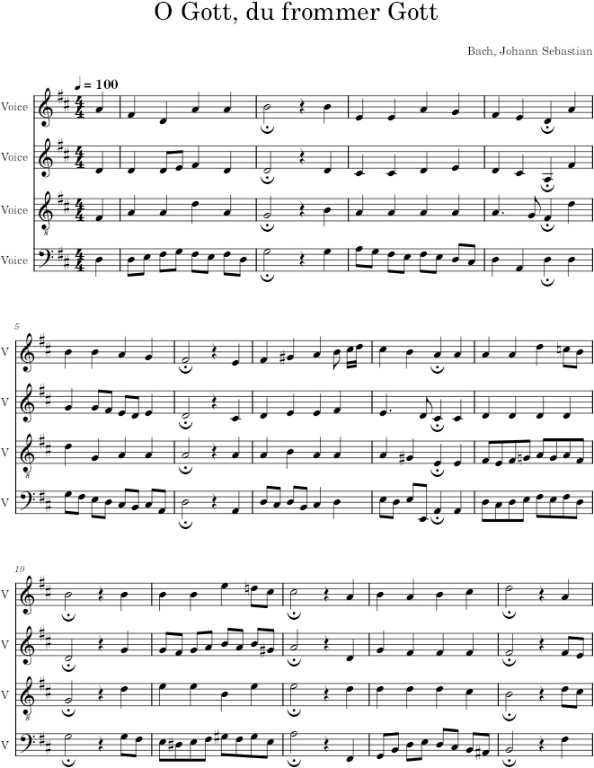 O Gott, du frommer Gott, BWV 398 - Bach — first page preview