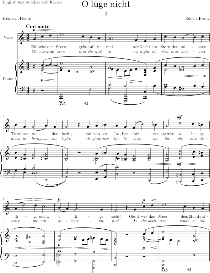 O lüge nicht (6 Lieder, Op.25) - Franz — first page preview