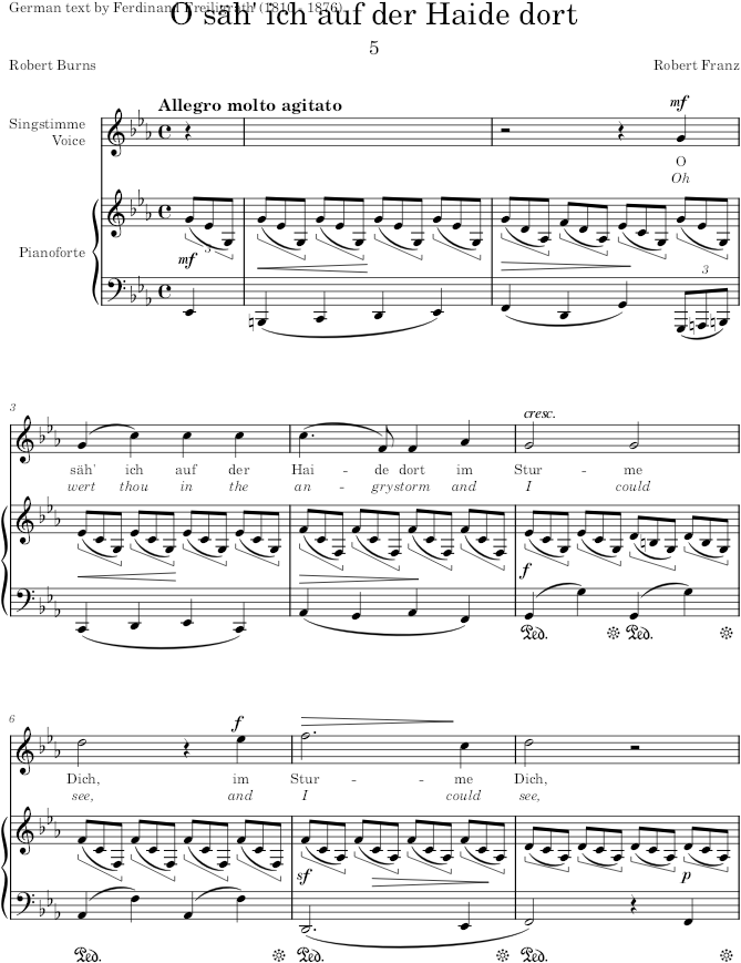 O säh ich auf der Haide dort (12 Gesänge, Op.1) - Franz — first page preview