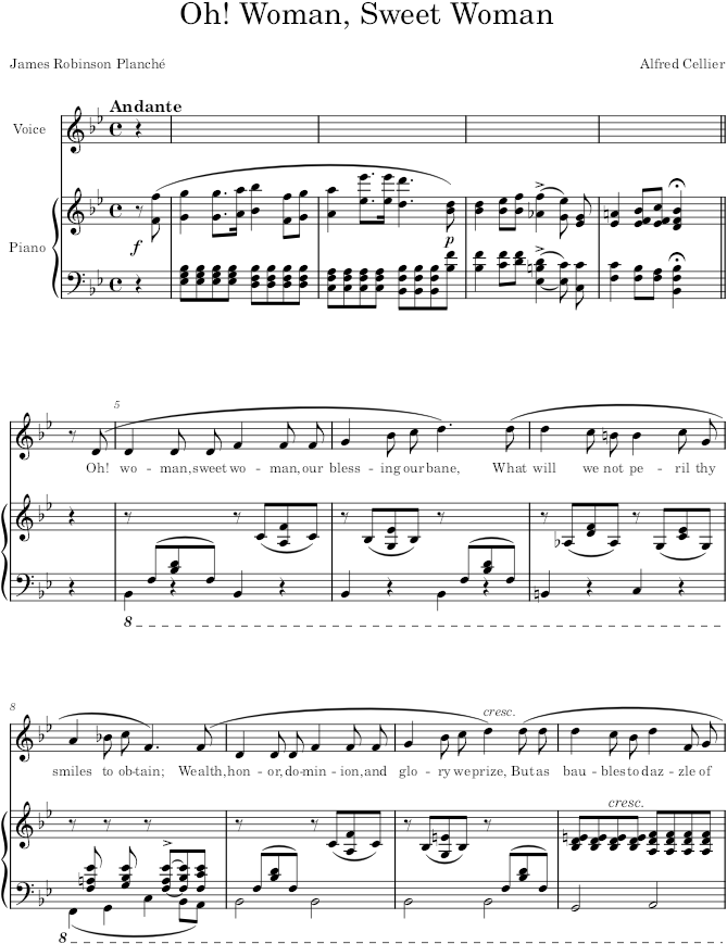 Oh! Woman, Sweet Woman - Cellier — first page preview