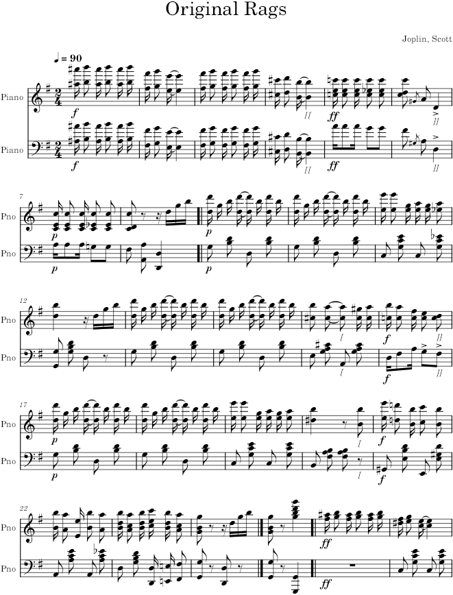 Original Rags - Joplin — first page preview