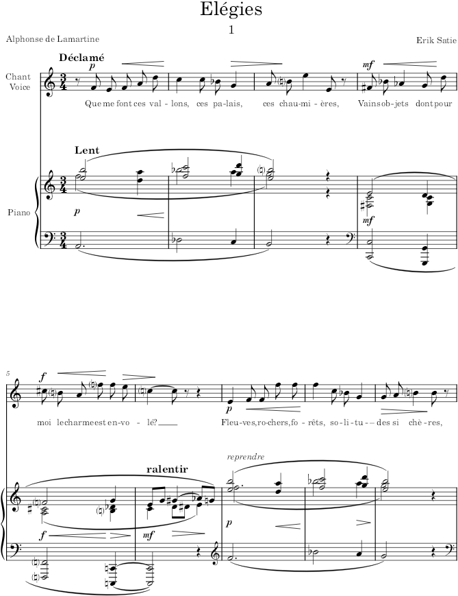 Petites mélodies (Petites mélodies) - Satie — first page preview
