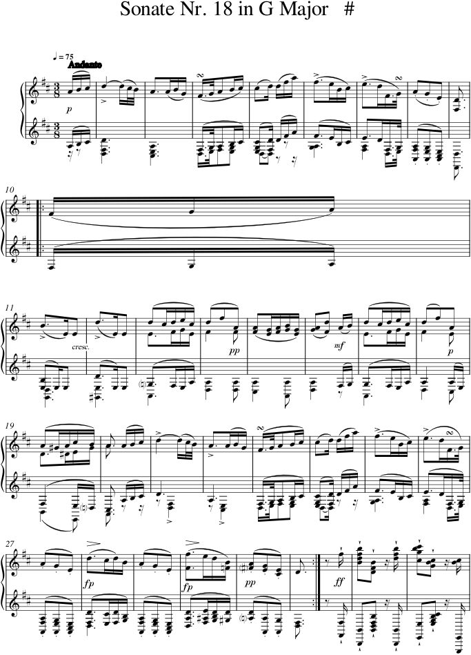Piano Sonata in G Major, D. 894, Mvt. 2: Andante - Schubert — first page preview