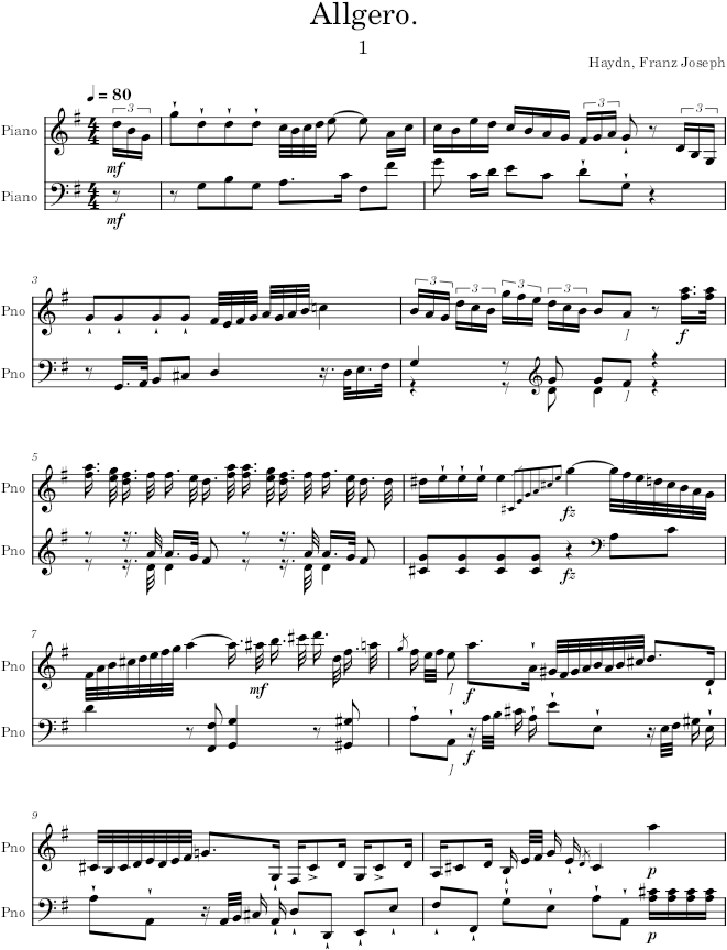 Piano Sonata No. 13 in B-flat major - Mozart — first page preview