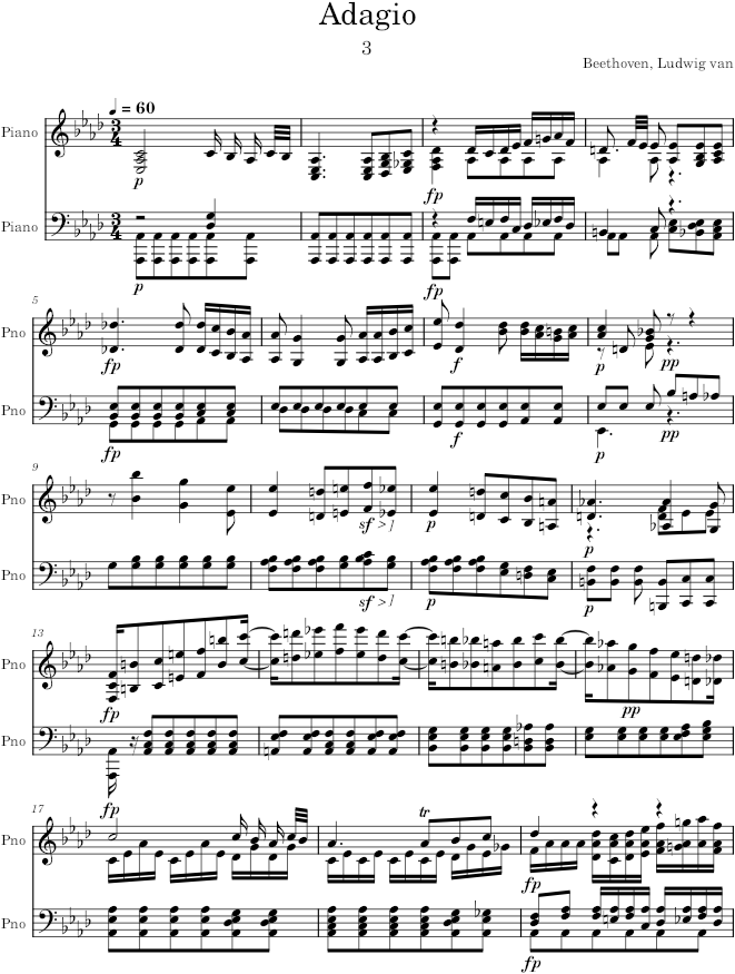 Piano Sonata No. 13, Movement 3 - Beethoven — first page preview