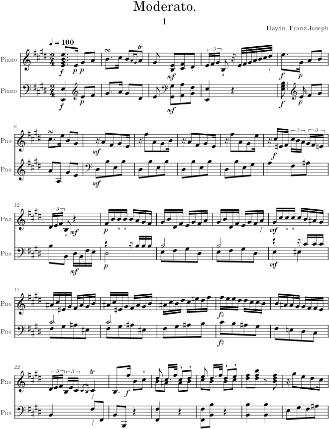 Piano Sonata No. 15 in C major - Mozart — first page preview