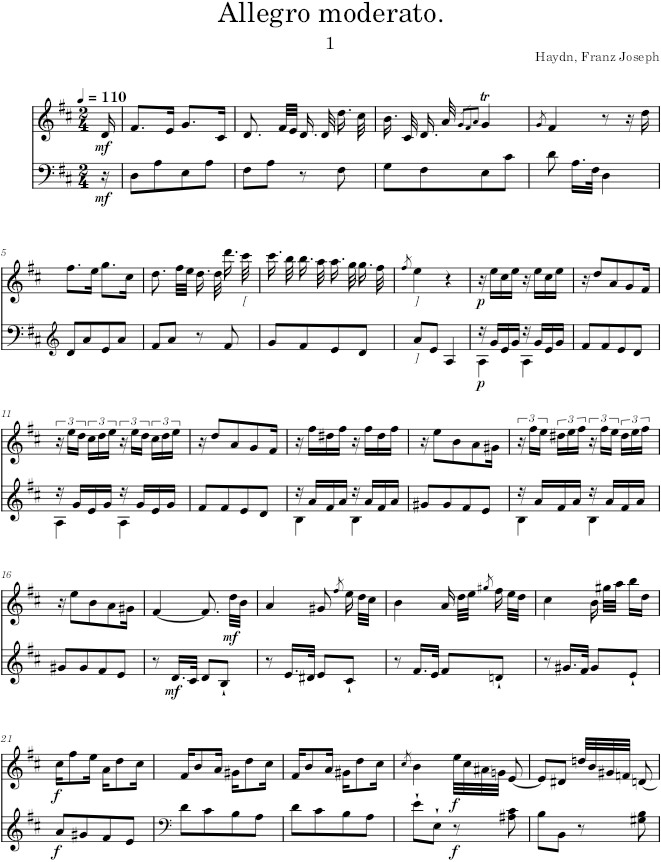 Piano Sonata no. 16 in G major - Beethoven — first page preview
