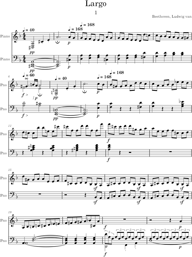 Piano Sonata no. 17 in D minor - Beethoven — first page preview