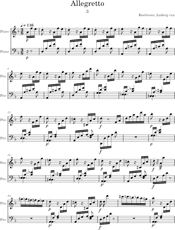 Piano Sonata No. 17, Movement 3 - Beethoven — first page preview