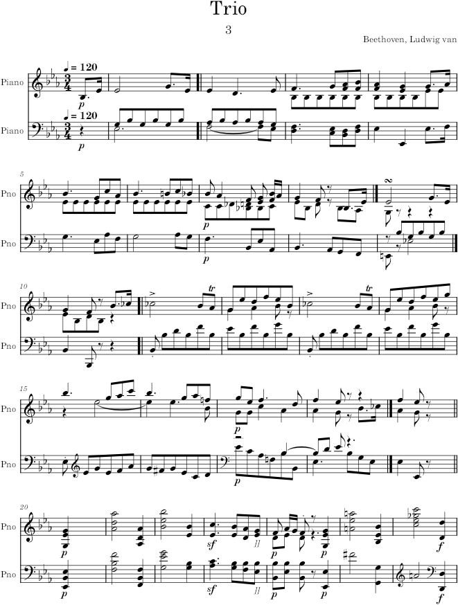 Piano Sonata No. 18, Movement 3 - Beethoven — first page preview